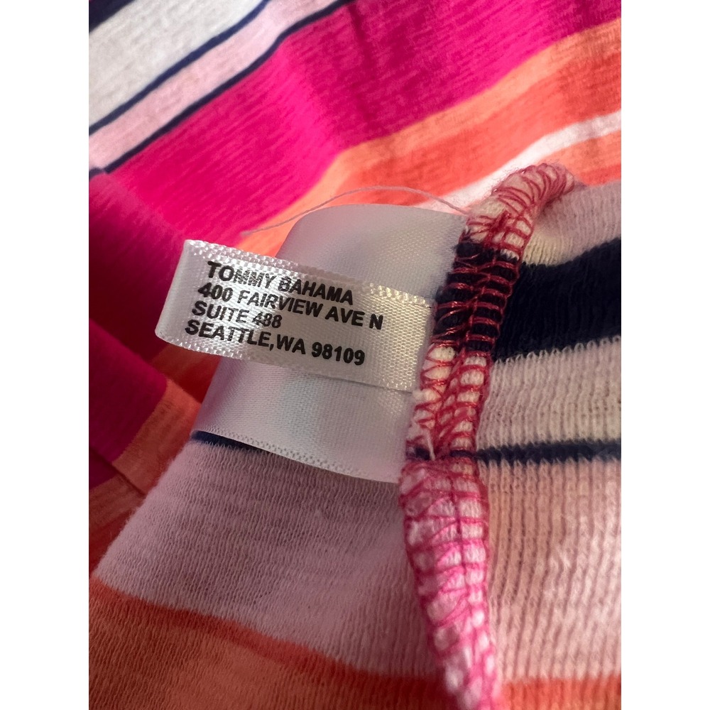 Tommy Bahama Pink Orange Striped V-Neck Sleeveless Cotton Shift Dress Womens S - Picture 5 of 6